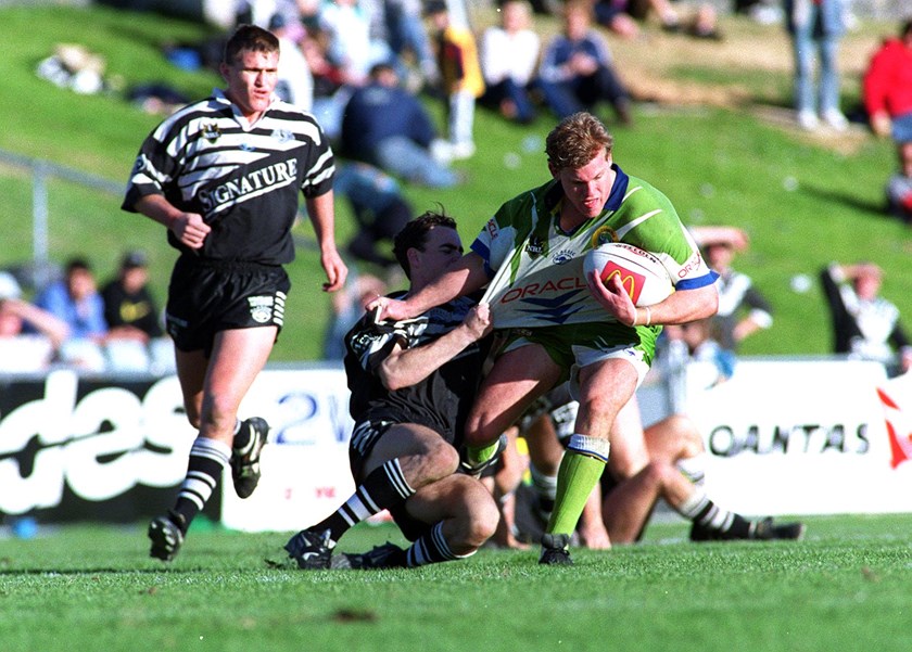 Luke Williamson playing for Canberra against the Magpies.