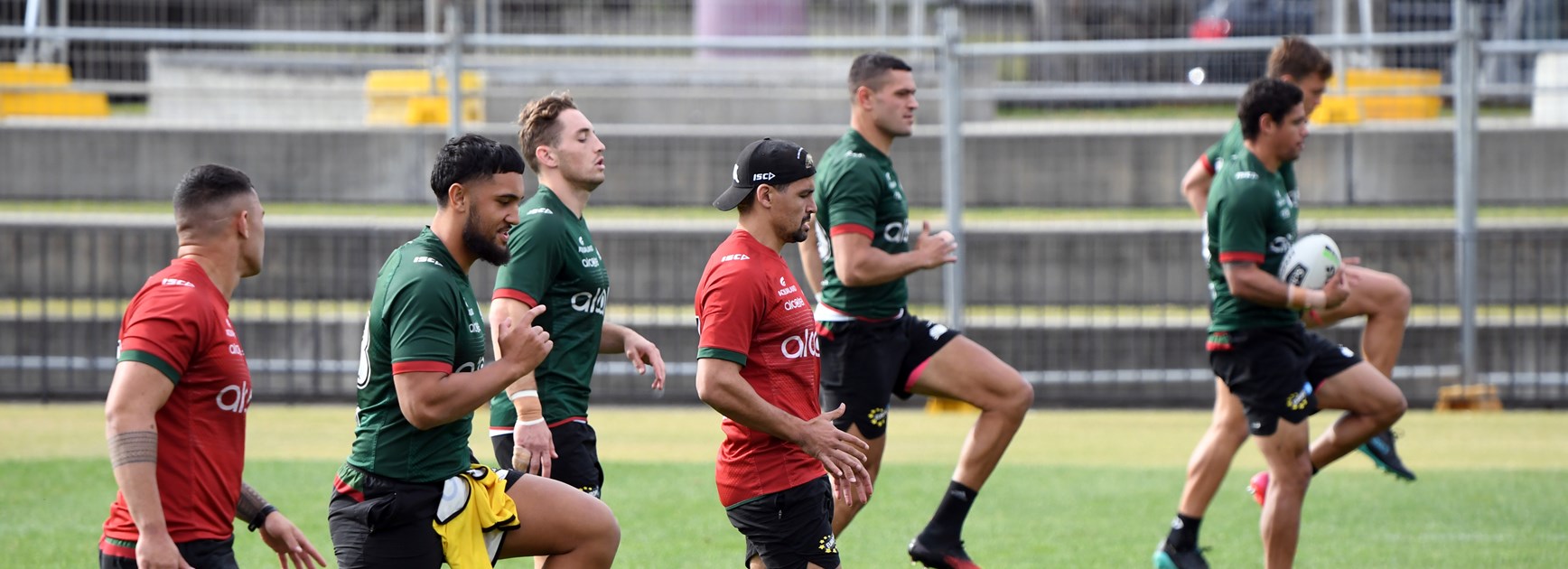 Souths players go through their paces at Redfern Oval.