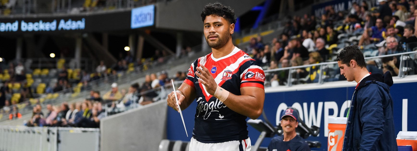 Roosters forward Poasa Faamausili.