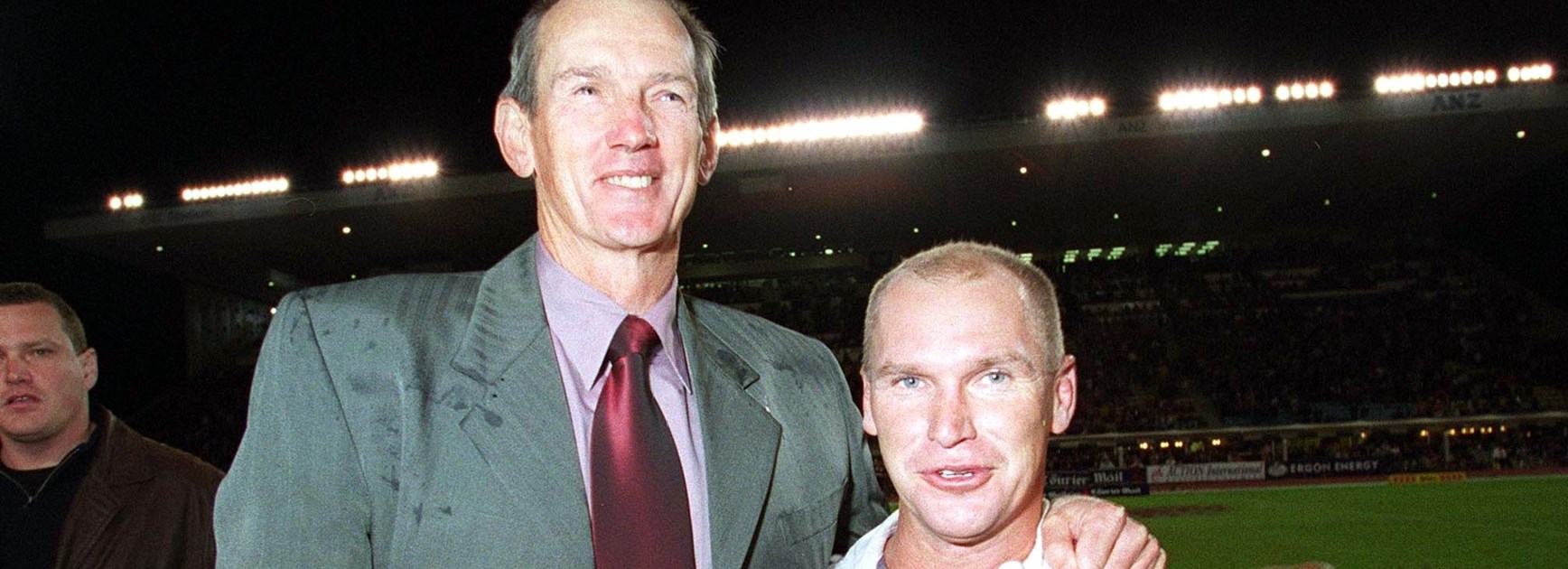 Wayne Bennett and Allan Langer after Game III of the 2001 series.