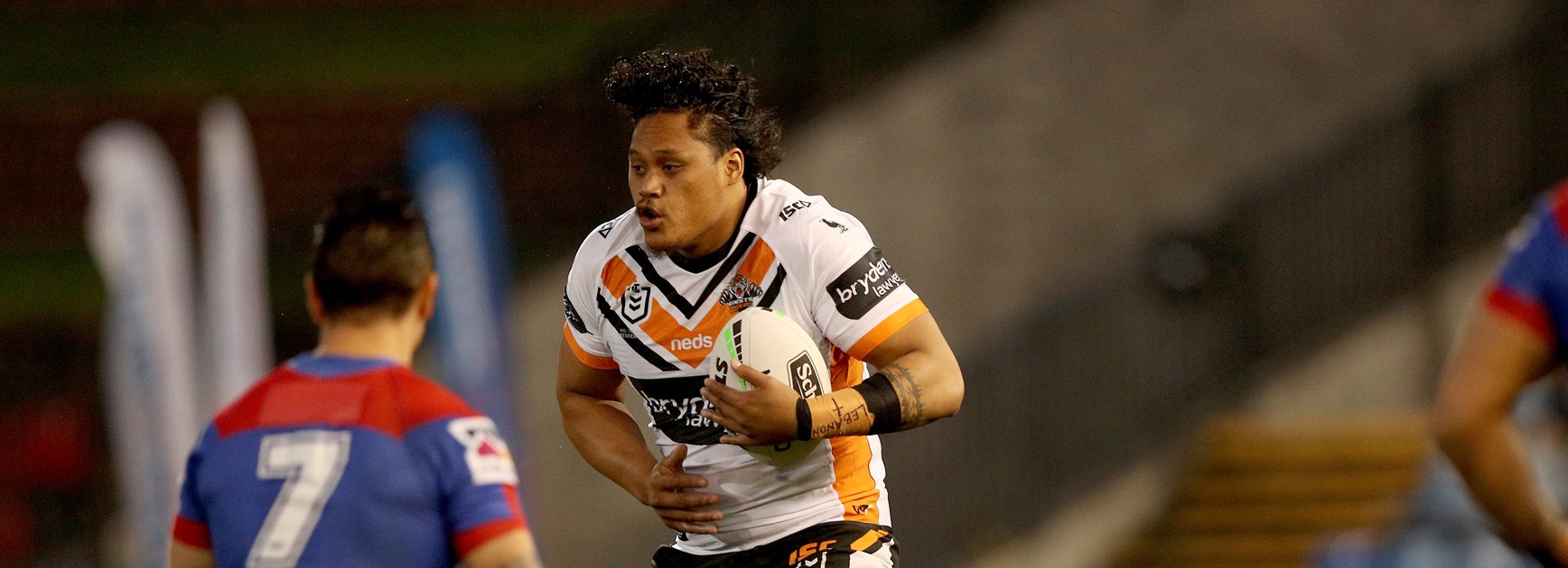 Wests Tigers forward Luciano Leilua.