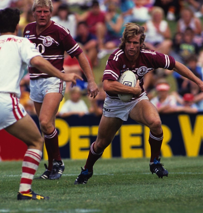 Des Hasler during his Manly playing days.