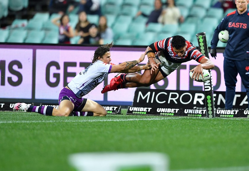 Christian Tuipulotu dives over on debut.