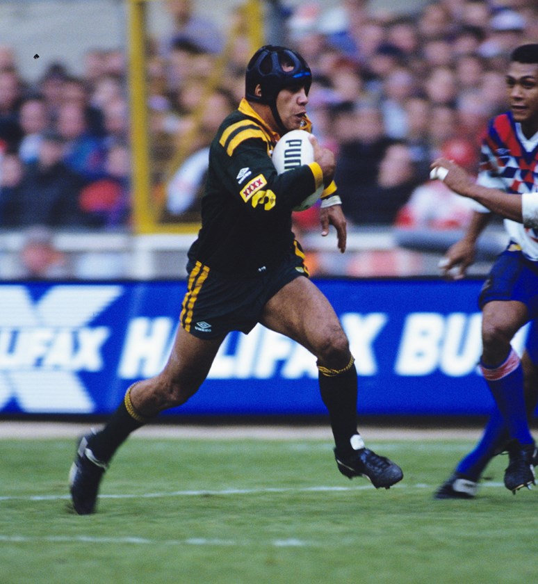 Steve Renouf representing Australia in 1992.