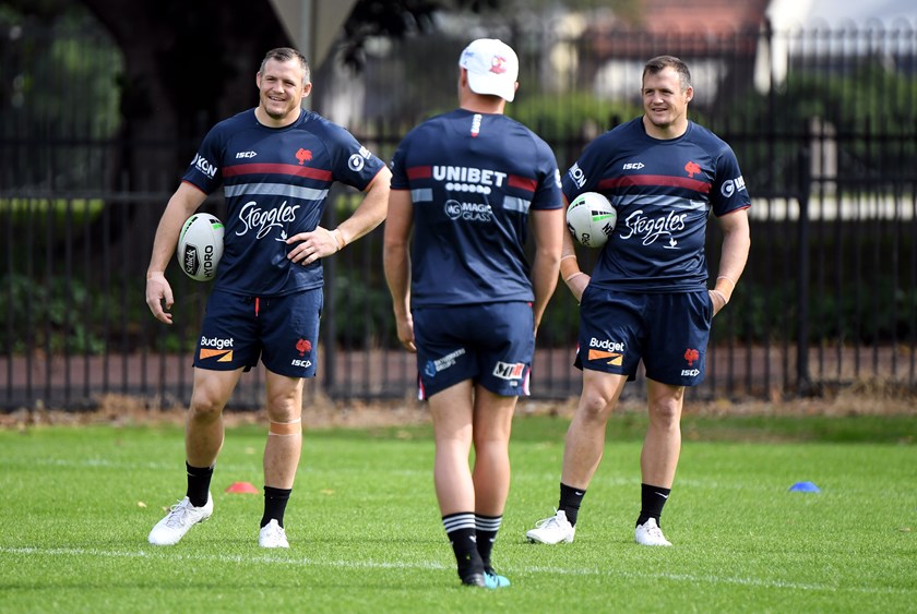 Josh and Brett Morris at Roosters training.