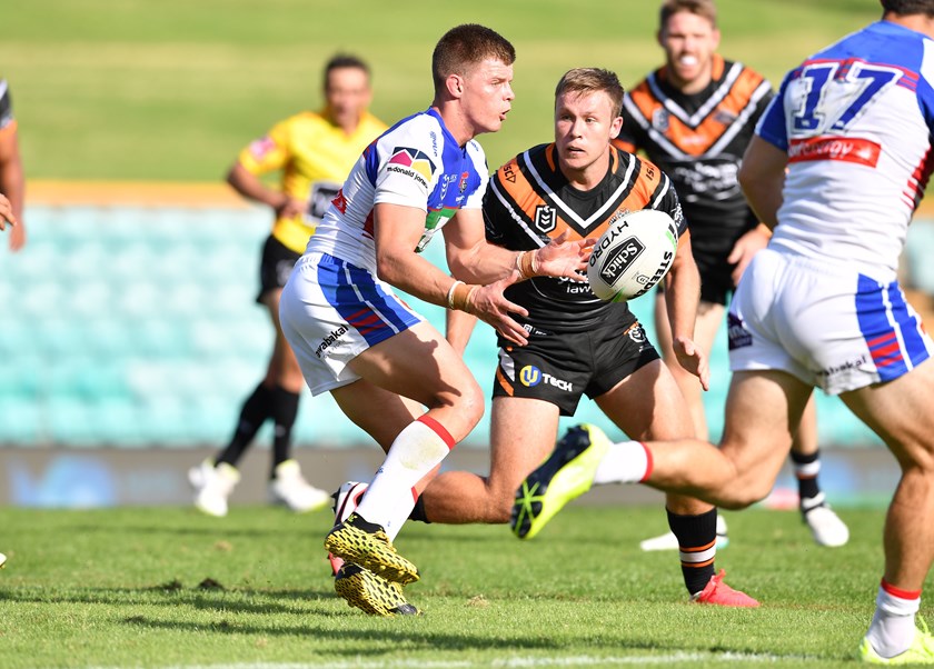 Knights hooker Jayden Brailey tore his ACL against the Tigers in round two.