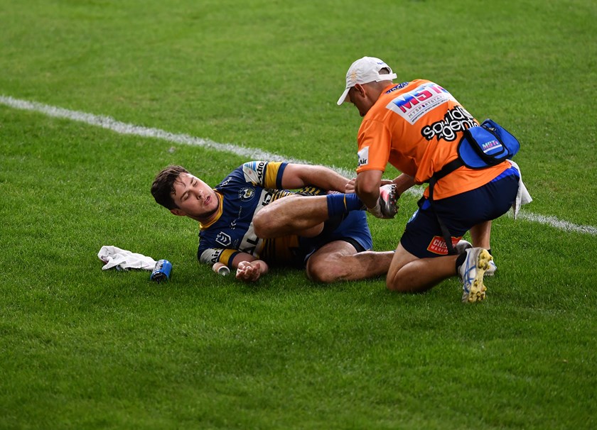Injured Eels halfback Mitchell Moses.