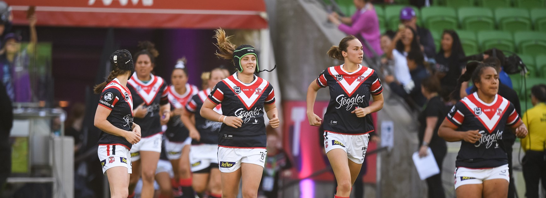 The Roosters during the 2019 NRLW season.
