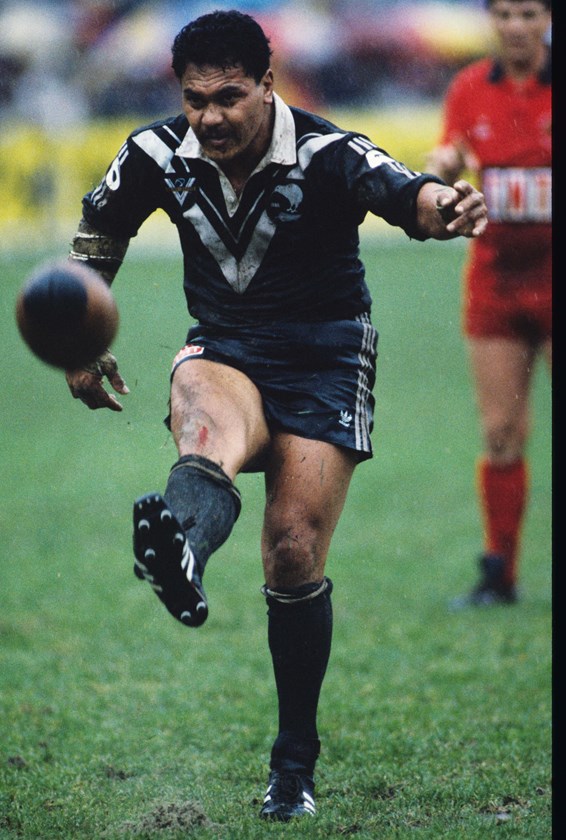 Olsen Filipaina in action for the Kiwis in 1986.