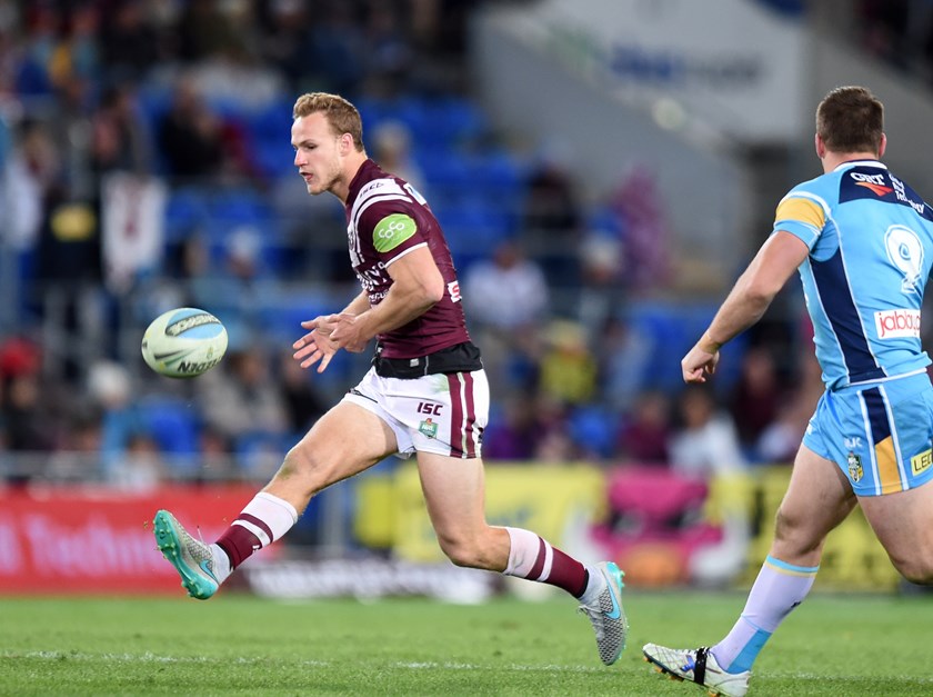 DCE in action against the Gold Coast later in the 2015 season after choosing to stay at Manly.
