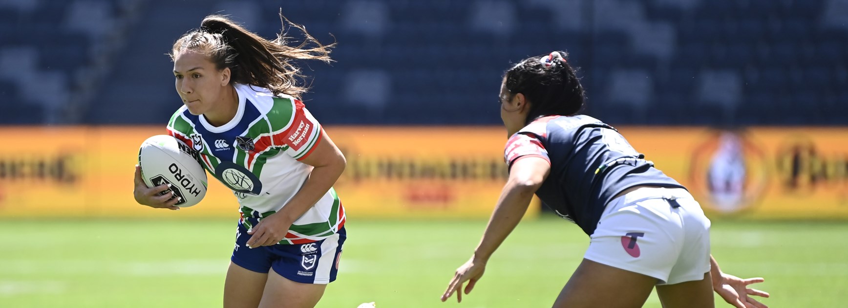 Evania Pelite on the run for the Warriors in 2020.