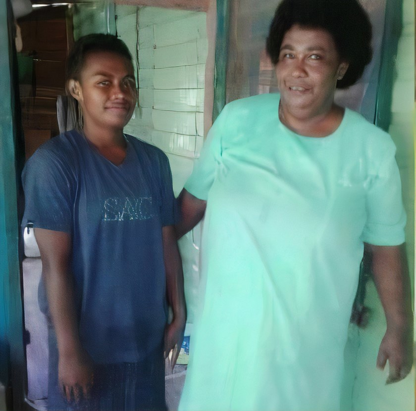 Semi Valemeu with mum Mereseini.