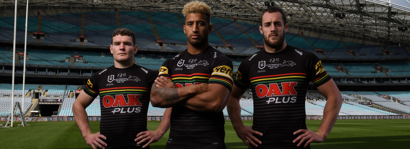Penrith Panthers Liam Martin, Viliame Kikau and Isaah Yeo.