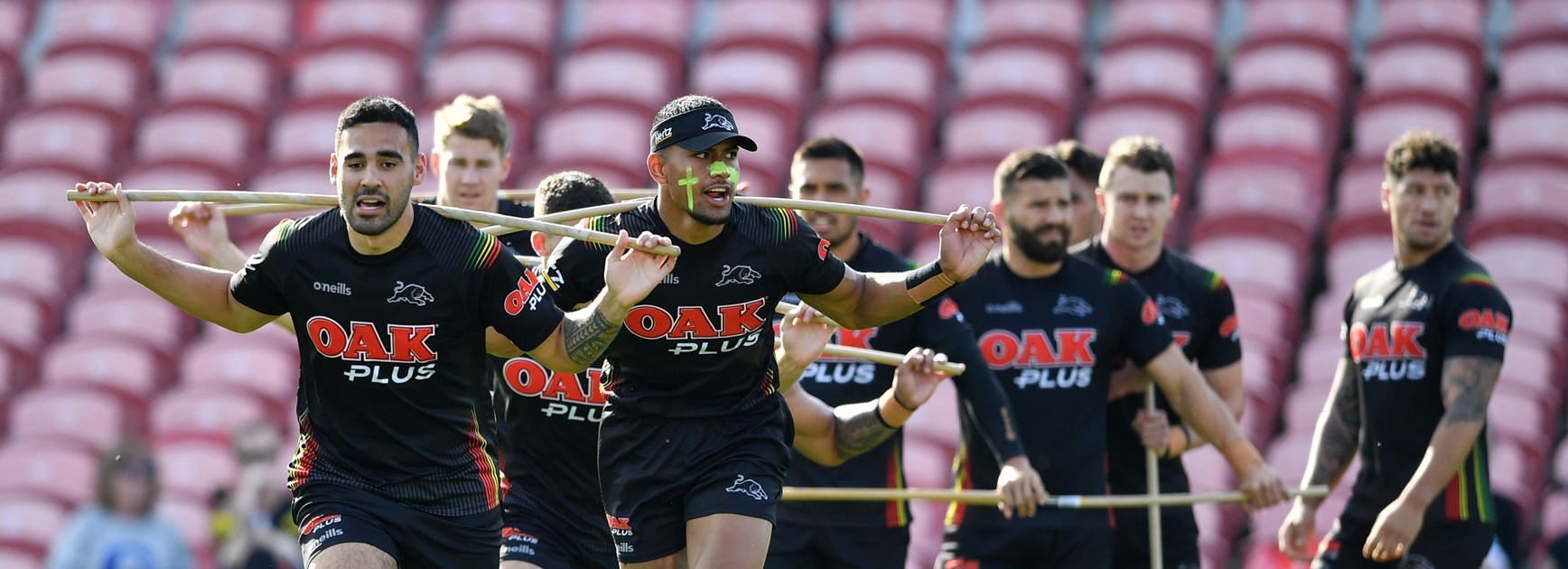 The Panthers at training ahead of the 2020 grand final.