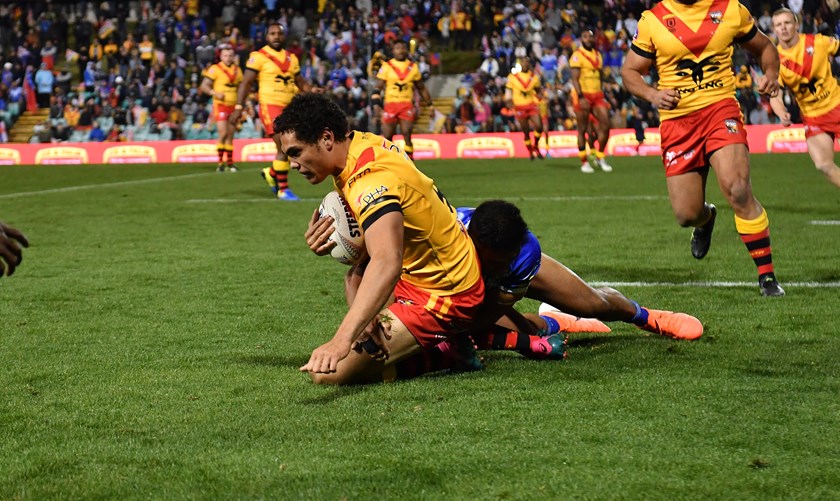 Xavier Coates playing for Papua New Guinea.