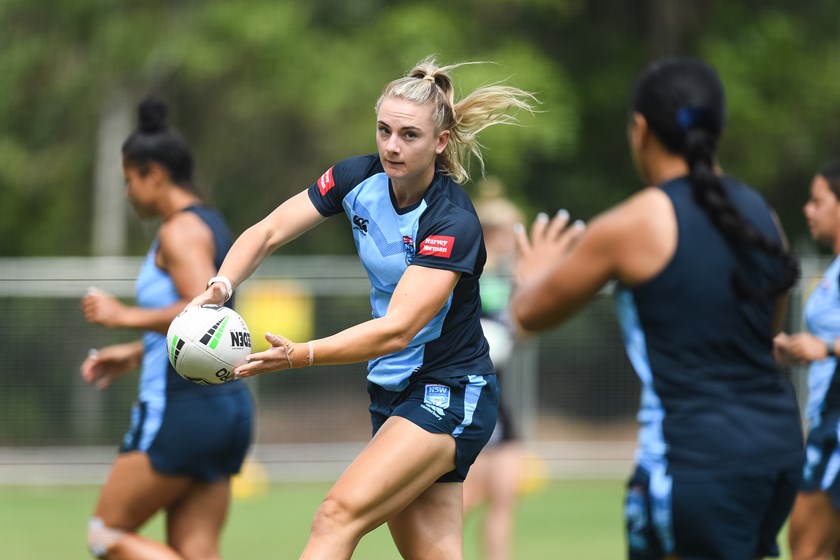 Brydie Parker goes through her paces at Blues training on the Sunshine Coast.