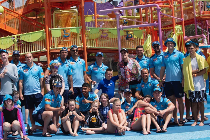 Titans players helped celebrate National Disabilities Day with kids at Whitewater World on Tuesday.