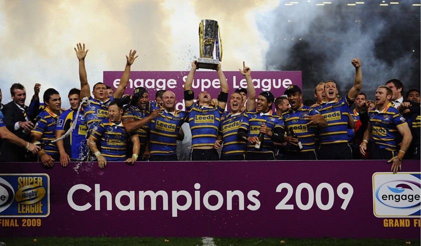 Leeds Rhinos celebrate their 2009 premiership.