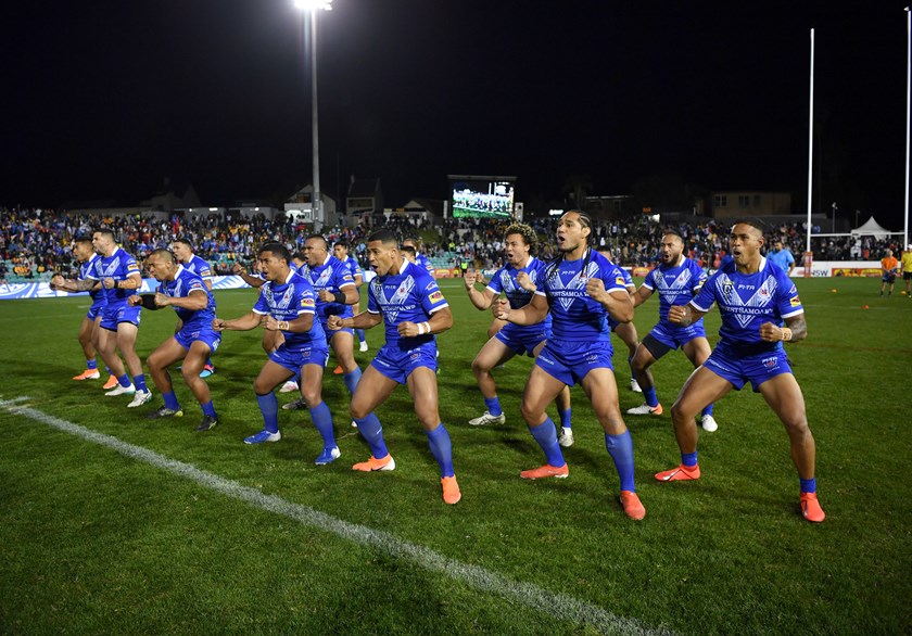 Samoa play the Cook Islands in the June 25 Pacific Test at Campbelltown Stadium 
