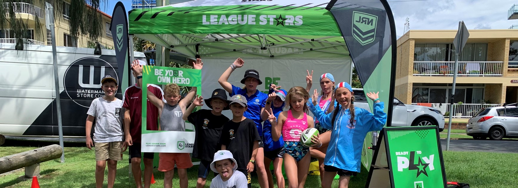 The NRL presence at the Queensland Youth State Surf Life Saving titles.