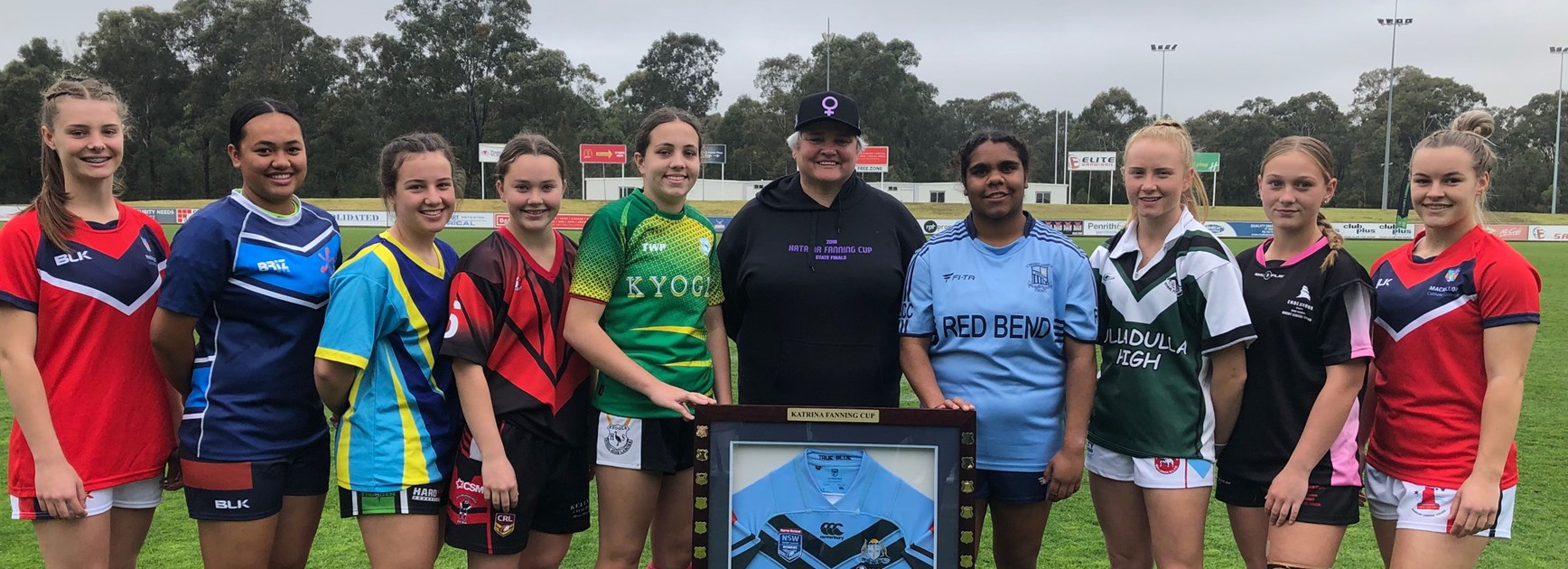 The under 16s and 18s captains at the 2019 Katrina Fanning Cup.