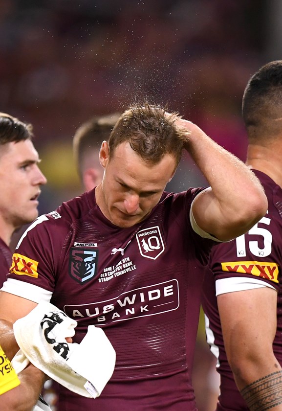 Daly Cherry-Evans struggles to come to grips with the Maroons' loss in Origin I.