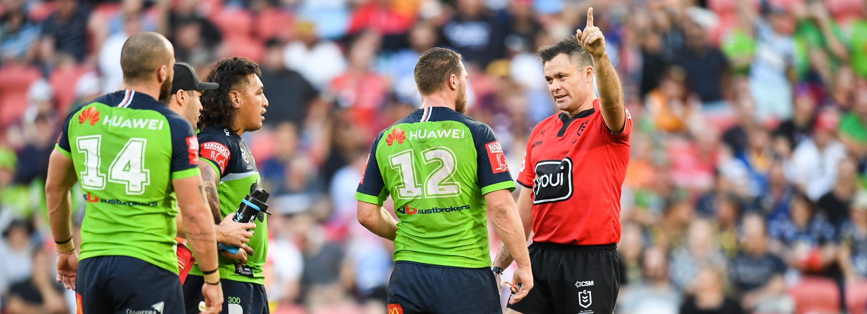 Josh Papalii is sent off.