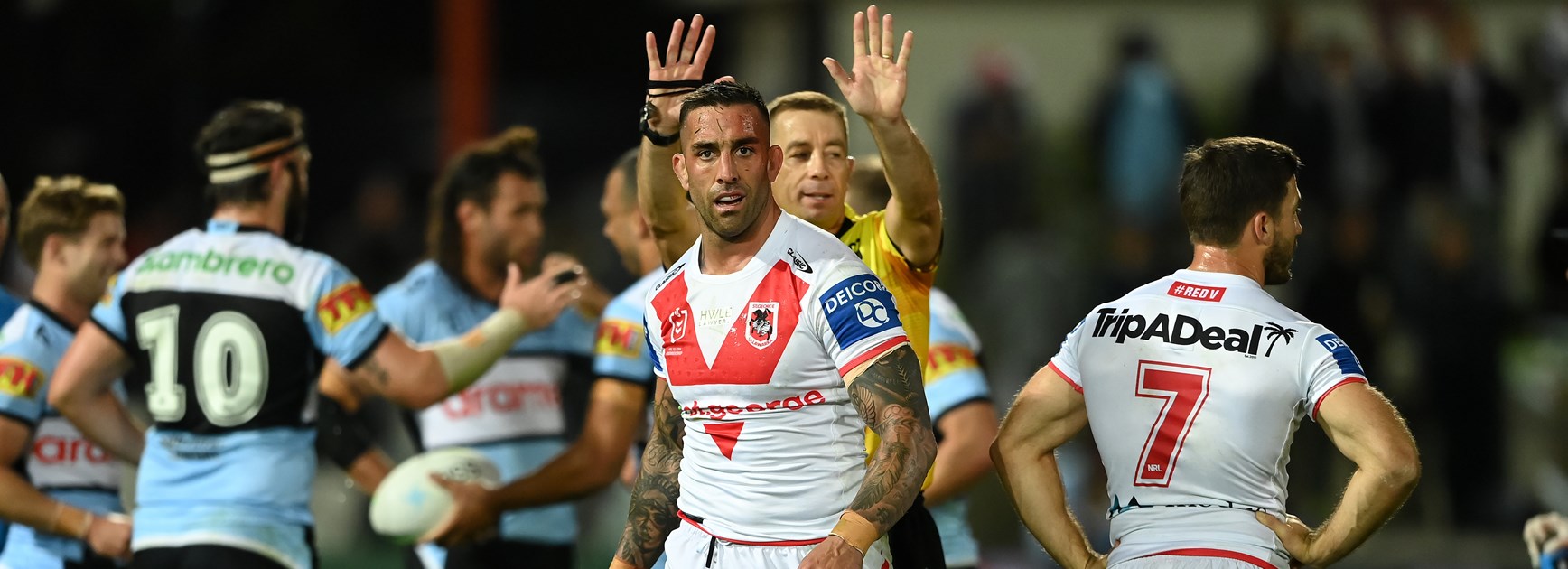 Paul Vaughan is sent to the sin bin.