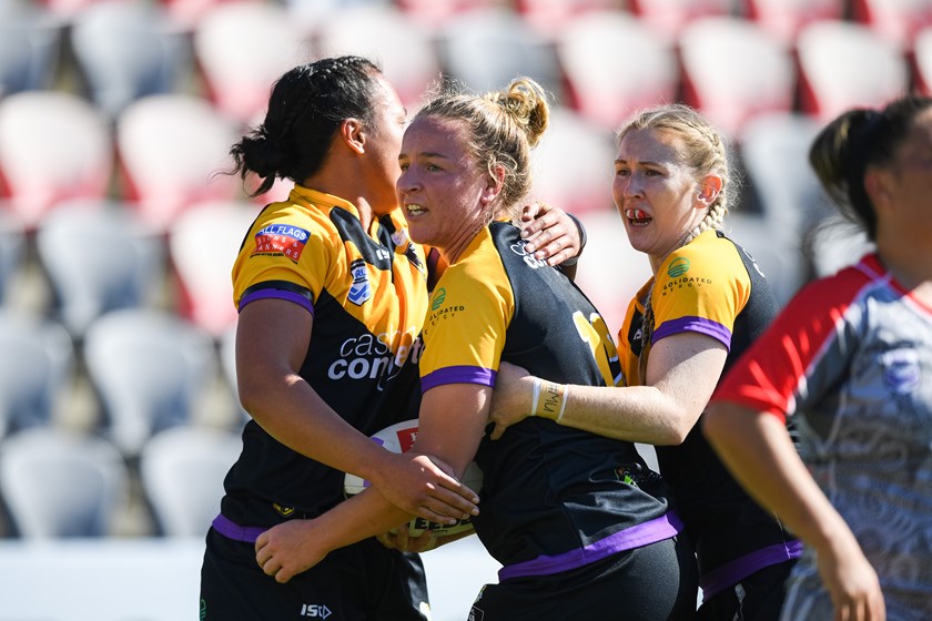 Western Australia celebrate the only try in a hard fought win over First Nations Gems.