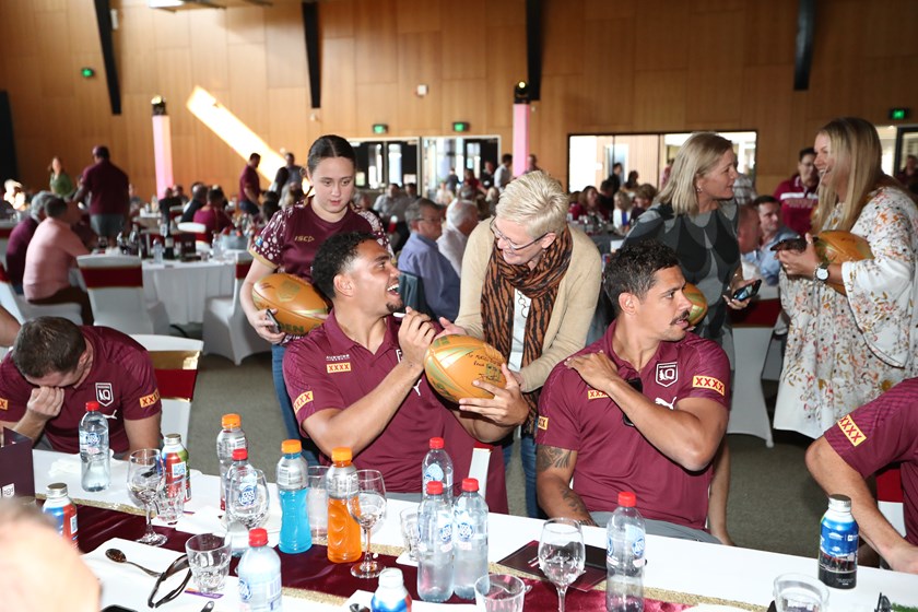 Maroons duo Xavier Coates and Dane Gagai.