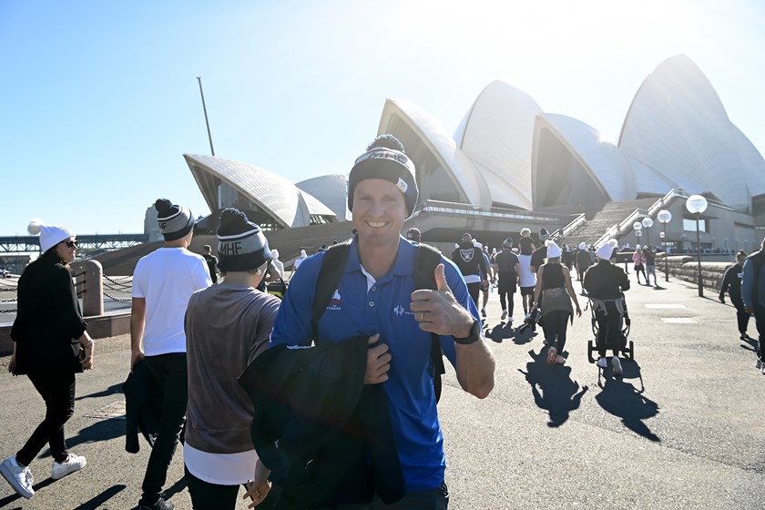 Mark Hughes after walking to the Sydney Opera House.