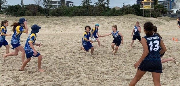 Kids hit the sand for NRL Beach Touch Football Gala Day