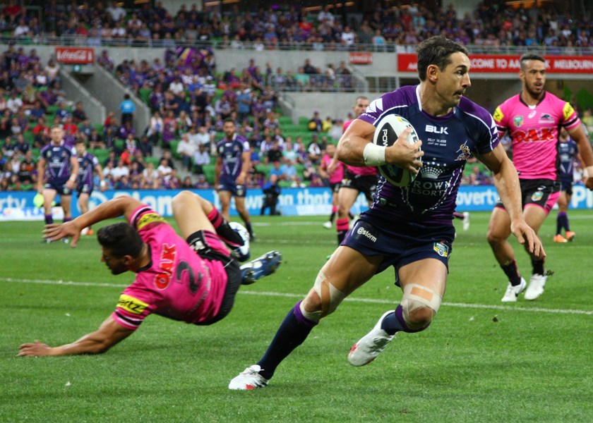 Billy Slater in action against Penrith in 2014.