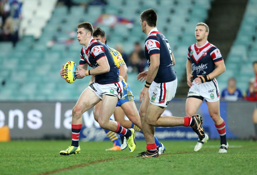 Paul Momirovski on the run for the Roosters in the under 20s in 2015.