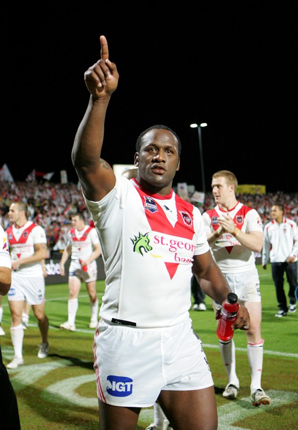 Wendell Sailor signs off in 2009 after 222 NRL games at Brisbane and the Dragons.