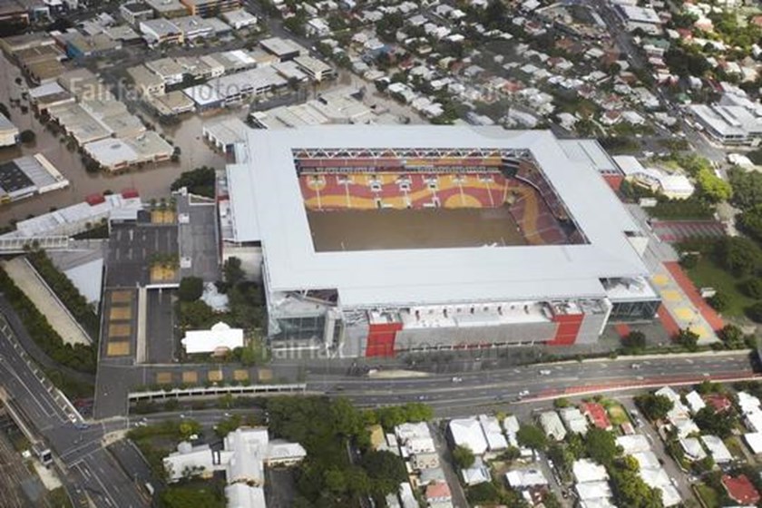 The heartbreaking site of Suncorp Stadium inundated with floodwater on January 12, 2011.
