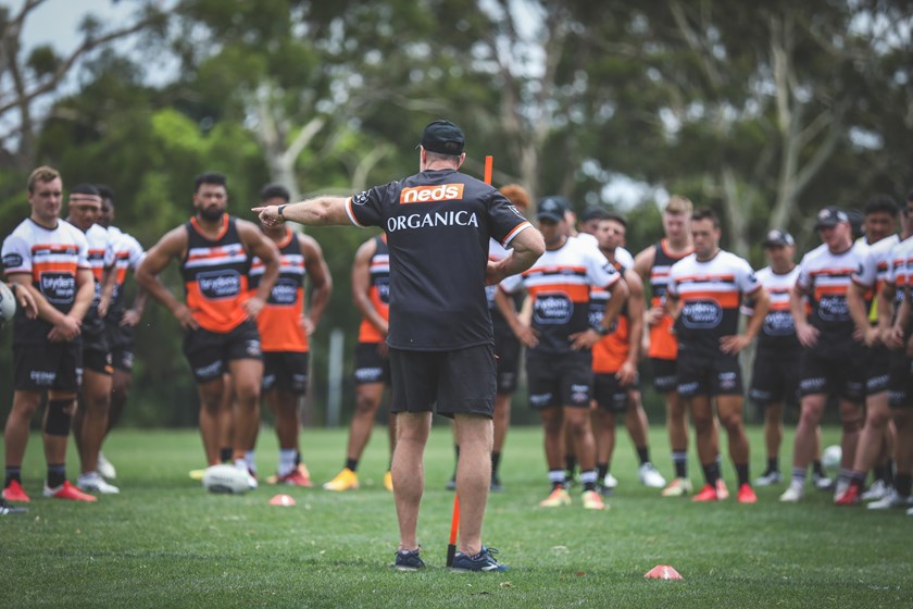 The Wests Tigers at pre-season training.