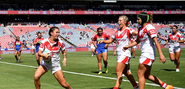 Red-hot Dragons go top with huge win over Knights in NRLW