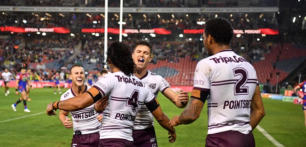 Sea Eagles dominate injury-hit Knights in the wet