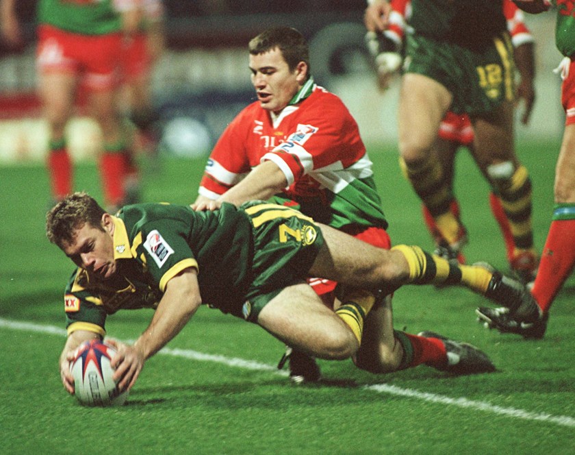 Brett Kimmorley playing for Australia in 2000.