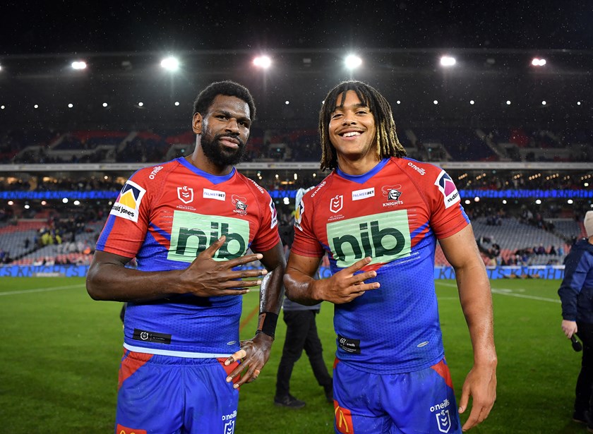 Lee and Young scored all eight of Newcastle's tries