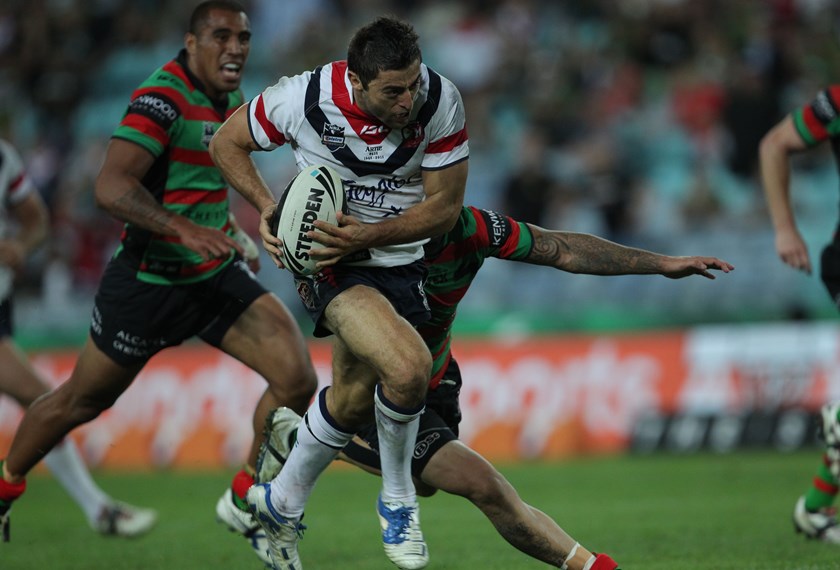 Anthony Minichiello crosses for the match-winning try in 2012.