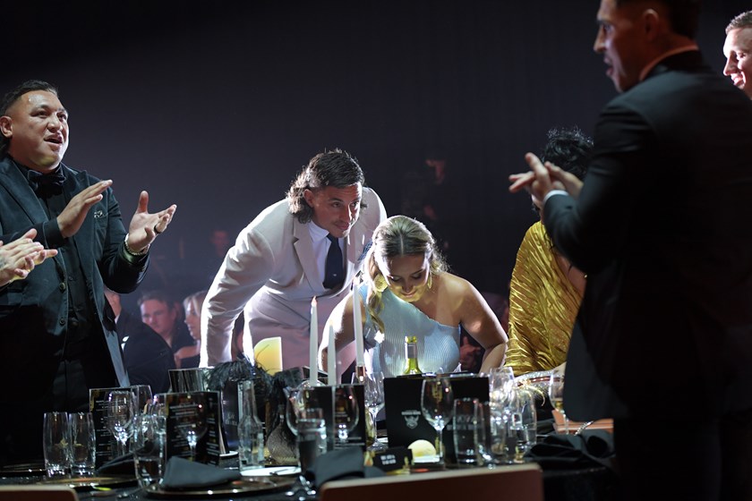 Joseph Tapine won his first Mal Meninga medal on Monday night.