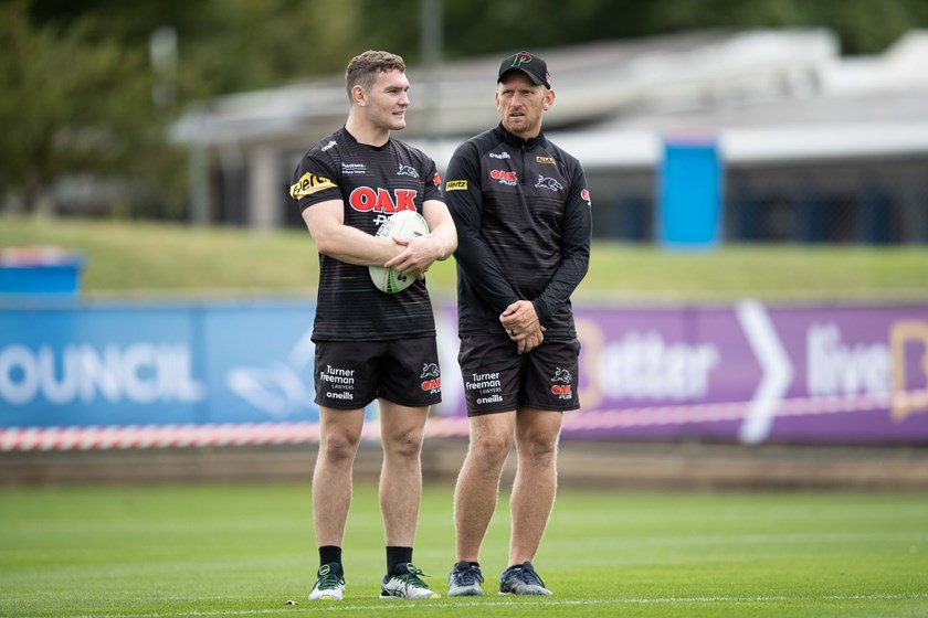 Liam Martin and Panthers assistant coach Andrew Webster.