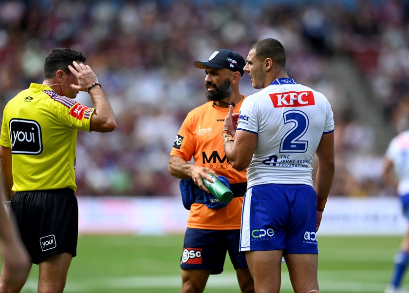 Referee Grant Atkins tells Kiraz the independent doctor has ordered him to undergo a HIA