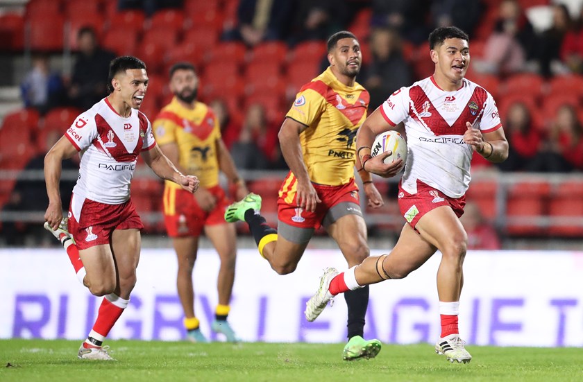 Isaiya Katoa scored in his Test debut for Tonga during last year's World Cup