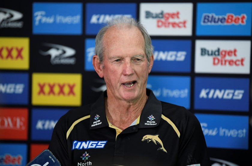 Dolphins head coach Wayne Bennett at the club's first day of training.