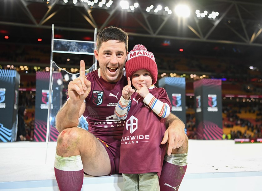 Ben Hunt celebrates Queensland's 2022 Origin series win