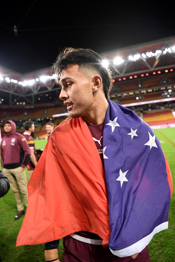 Tino Fa'asuamaleaui after Queensland's Origin decider win