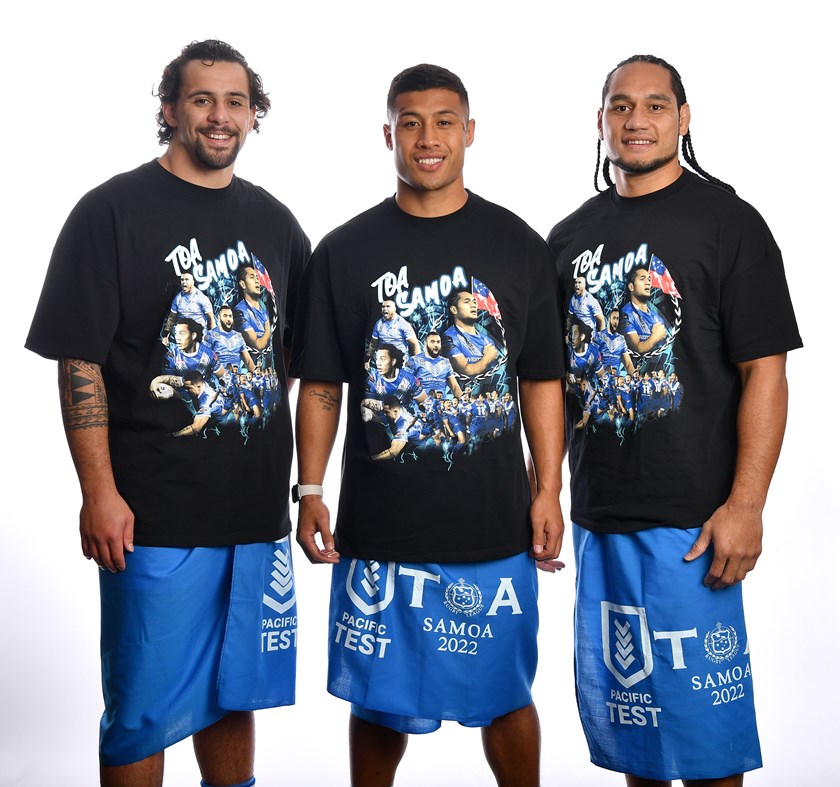 Josh Aloiai, Fa'amanu Brown and Martin Taupau in Samoa camp.